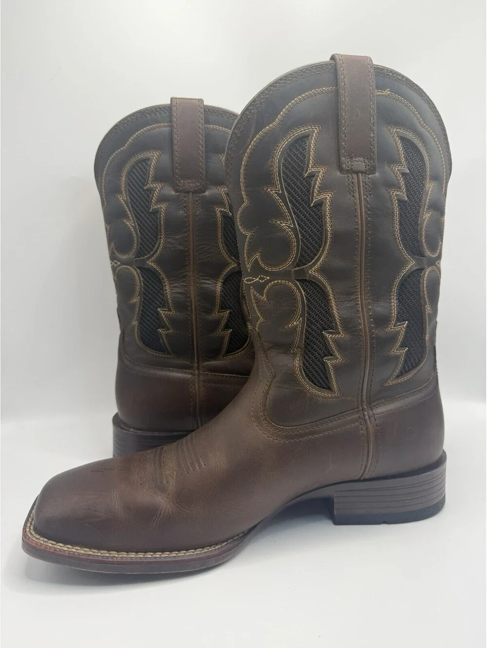 Ariat Mens Dash VentTek Brown Square Toe Ultra Western Boots Sz 10 EE